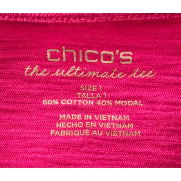 Chico's open front cotton blend pink open front Cardigan size 1 - Picture 4 of 4